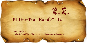 Milhoffer Rozália névjegykártya
